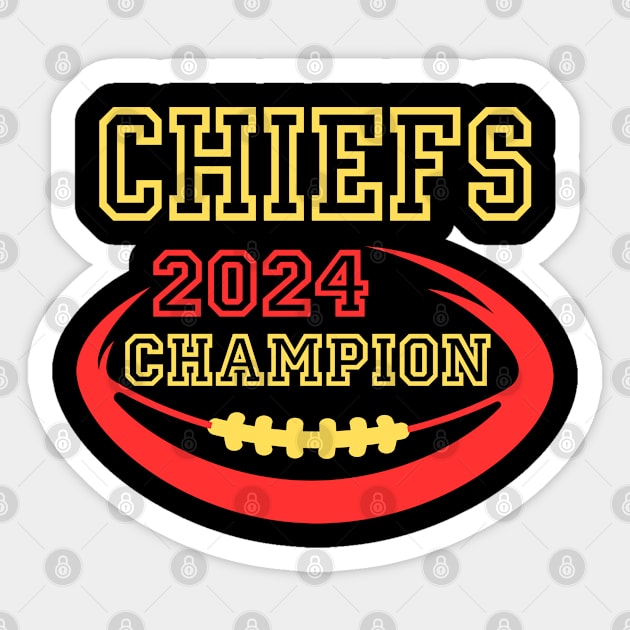 chiefs 2024 champion Sticker by soft and timeless